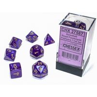 Borealis® Royal Purple/gold Luminary™ 7-Dice Set