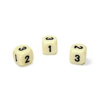 Opaque 16mm d3 (d6 w/ 1-2-3 twice) Ivory/black