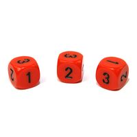 Opaque 16mm d3 (d6 w/ 1-2-3 twice) Orange/black