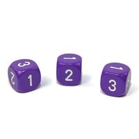 Opaque 16mm d3 (d6 w/ 1-2-3 twice) Purple/white