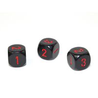 Opaque 16mm d3 (d6 w/ 1-2-3 twice) Black/red