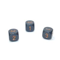 Opaque 16mm d3 (d6 w/ 1-2-3 twice) Dark Grey/copper