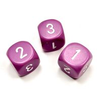 Opaque 16mm d3 (d6 w/ 1-2-3 twice) Light Purple/white