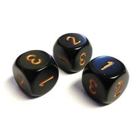 Opaque 16mm d3 (d6 w/ 1-2-3 twice) Black/gold