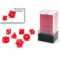 Translucent Red/white Mini 7-Die Set