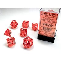Translucent Orange/white 7-Dice Set