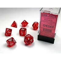 Translucent Red/white 7-Dice Set