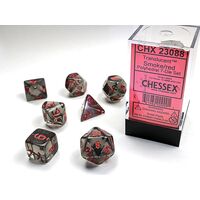 Translucent Smoke/red 7-Dice Set