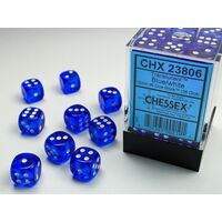 Translucent Dice Block™ 12mm D6 Blue/White (36)