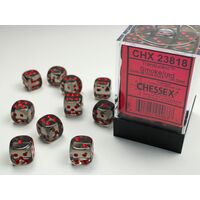 Translucent Dice Block™ 12mm d6 Smoke/red (36)