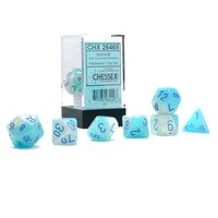 Gemini® Pearl Turquoise-White/blue Luminary™ 7-Dice Set