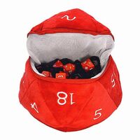 D20 Plush Dice Bag - Red/white D&D