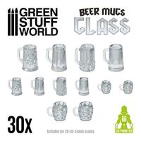 Beer Mugs Glass 3D Printed Set