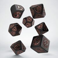 Dragons Modern Dice Set Black & Copper - Obsidian