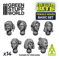 Female Heads 1/48 (14) 3D Printed Set