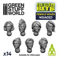 Female Heads Wounded 1/48 (14) 3D Printed Set