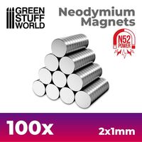 Neodymium Magnets N52 2x1mm (100)