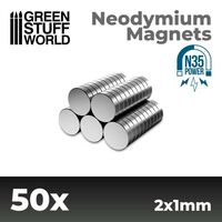 Neodymium Magnets N35 2x1mm (50)