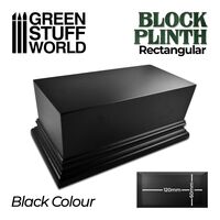 Block Plinth 12x6cm Black Rectangular
