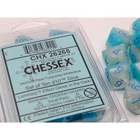 Gemini Pearl Turquoise-White/Blue Set of Ten D10'S