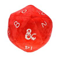Jumbo D20 D&D Plush Red And White  Dice