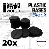 Plastic Bases - Round 28.5mm Black (20)