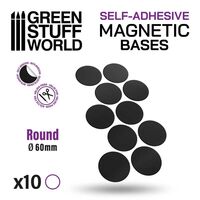 Round Magnetic Bases SELF-ADHESIVE - 60mm (10)