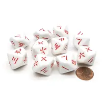 OPAQUE JAPANESE WORDED D10 WHITE/RED