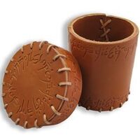 Dice Cup Brown Elvish Leather
