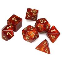 Scarab Scarlet/Gold Mini 7-Dice Set