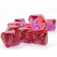 Translucent Red-Violet/Gold Set of Ten D10'S