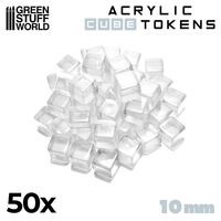 Cube tokens 10mm Transparent (x50)