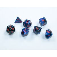 Gemini® Mini-hedral™ Black-Starlight™/red 7-Die Set