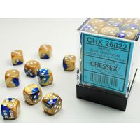 Gemini 12mm D6 Blue-Gold/White Dice Block