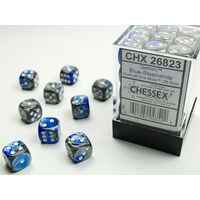 Gemini 12mm D6 Blue-Steel/White Dice Block