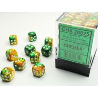 Gemini 12mm D6 Gold-Green/White Dice Block