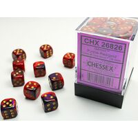 Gemini 12mm D6 Purple-Red/Gold Dice Block