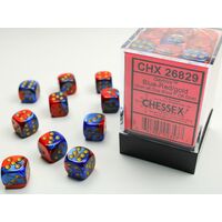 Gemini 12mm D6 Blue-Red/Gold Dice Block