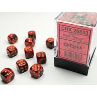 Gemini 12mm D6 Black-Red/Gold Dice Block
