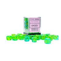 Gemini 12mm Translucent Green-Teal/Yellow Dice Block