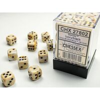 Marble 12mm D6 Ivory/Black Dice Block