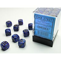 Scarab Royal Blue/gold 12mm d6 Dice Block