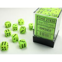 Vortex Bright Green/black 12mm d6 Dice Block