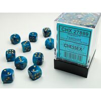 Phantom 12mm D6 Teal/Gold Dice Block