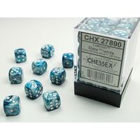 Lustrous 12mm D6 Slate/White Dice Block