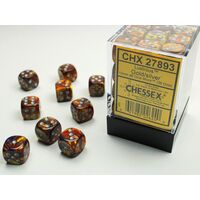 Lustrous 12mm D6 Gold/Silver Dice Block