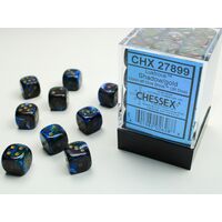 Lustrous 12mm D6 Shadow/Gold Dice Block