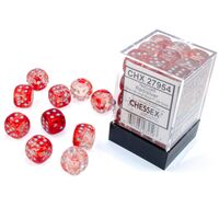 Nebula 12mm D6 Red/Silver Luminary Dice Block