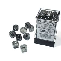 Borealis Luminary Light Smoke w/ Silver Set of 36 d6s