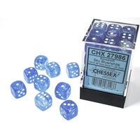 Borealis 12mm D6 Sky Blue/White Luminary Dice Block